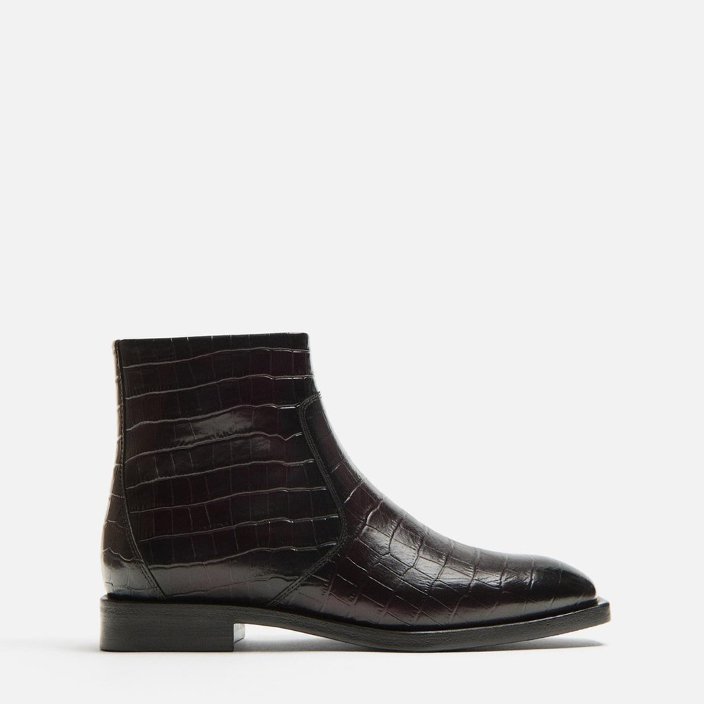 ZARA - Embossed Leather Boots